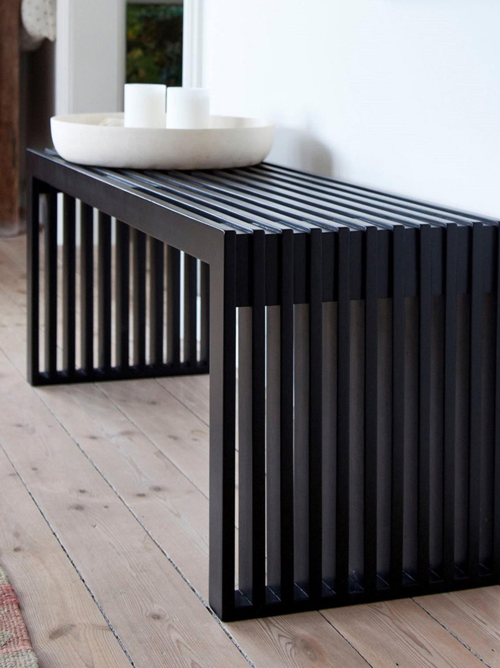 Rib Mahogany Wood Bench