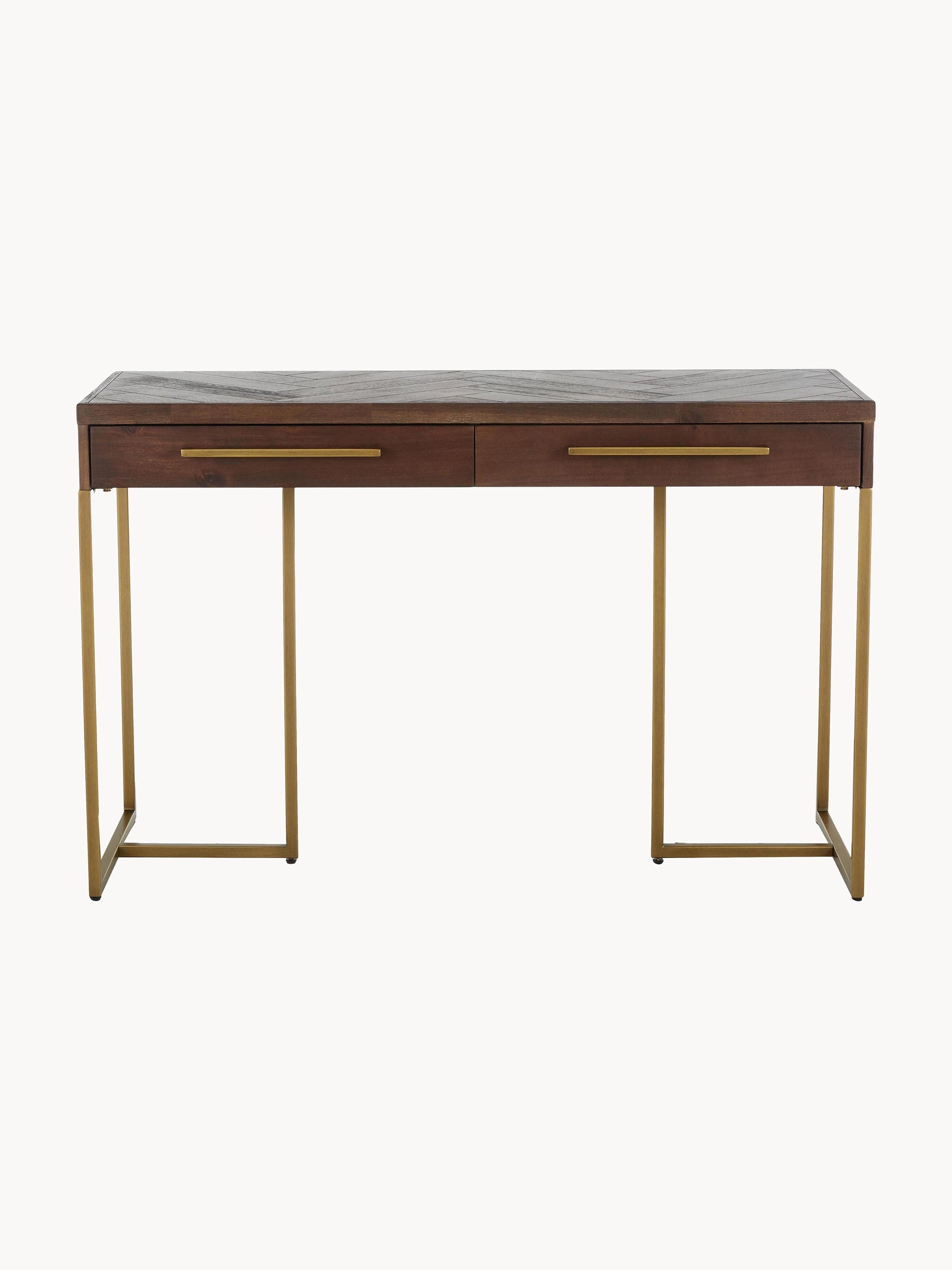 Class Herringbone Console Table with Acacia Wood Veneer