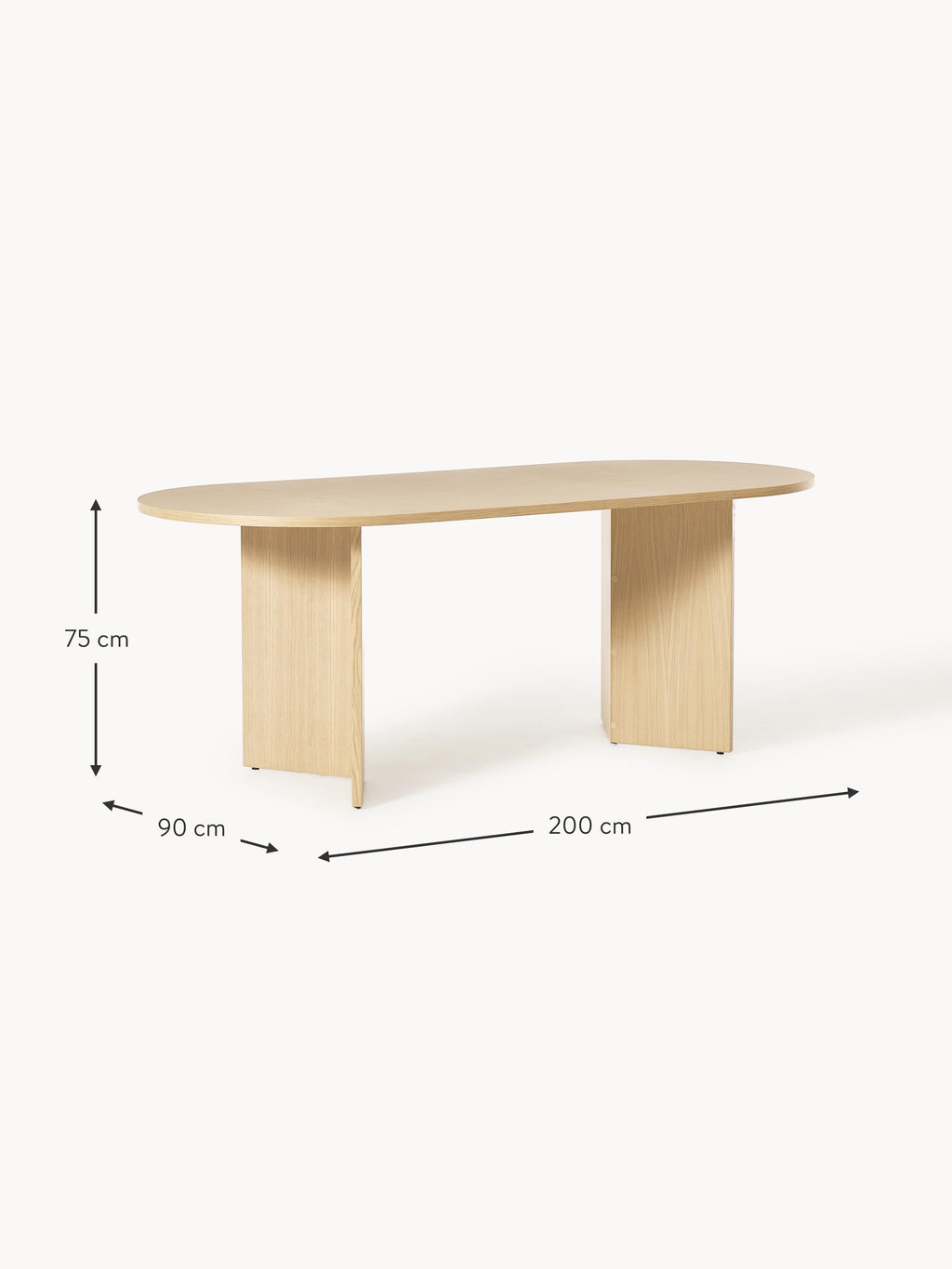 Toni Oval Wooden Dining Table, in various sizes