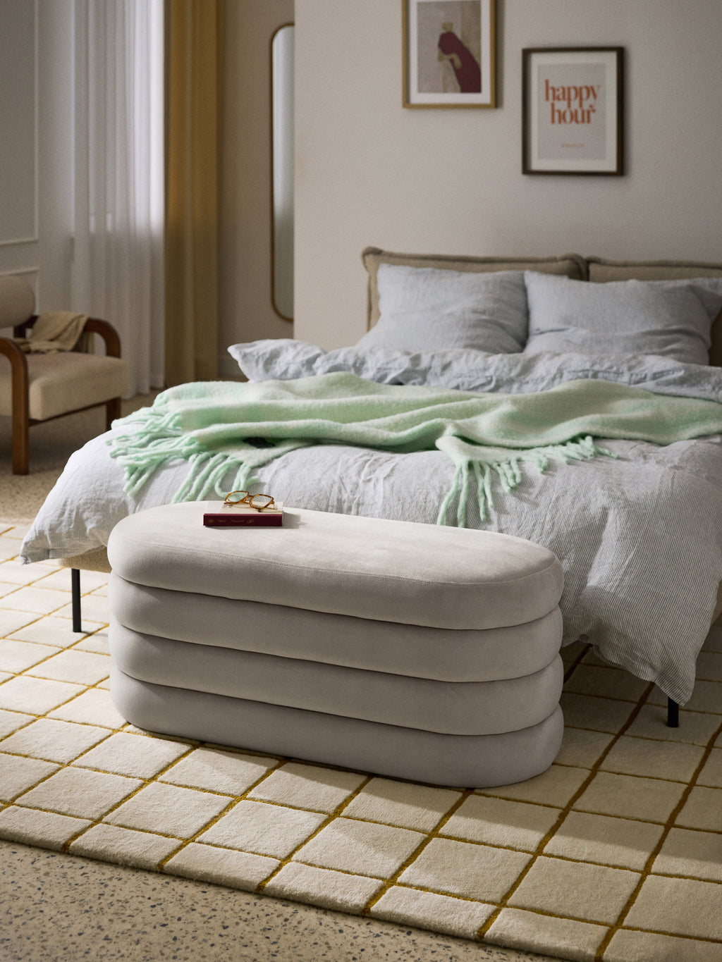 Alto Upholstered Velvet Bench