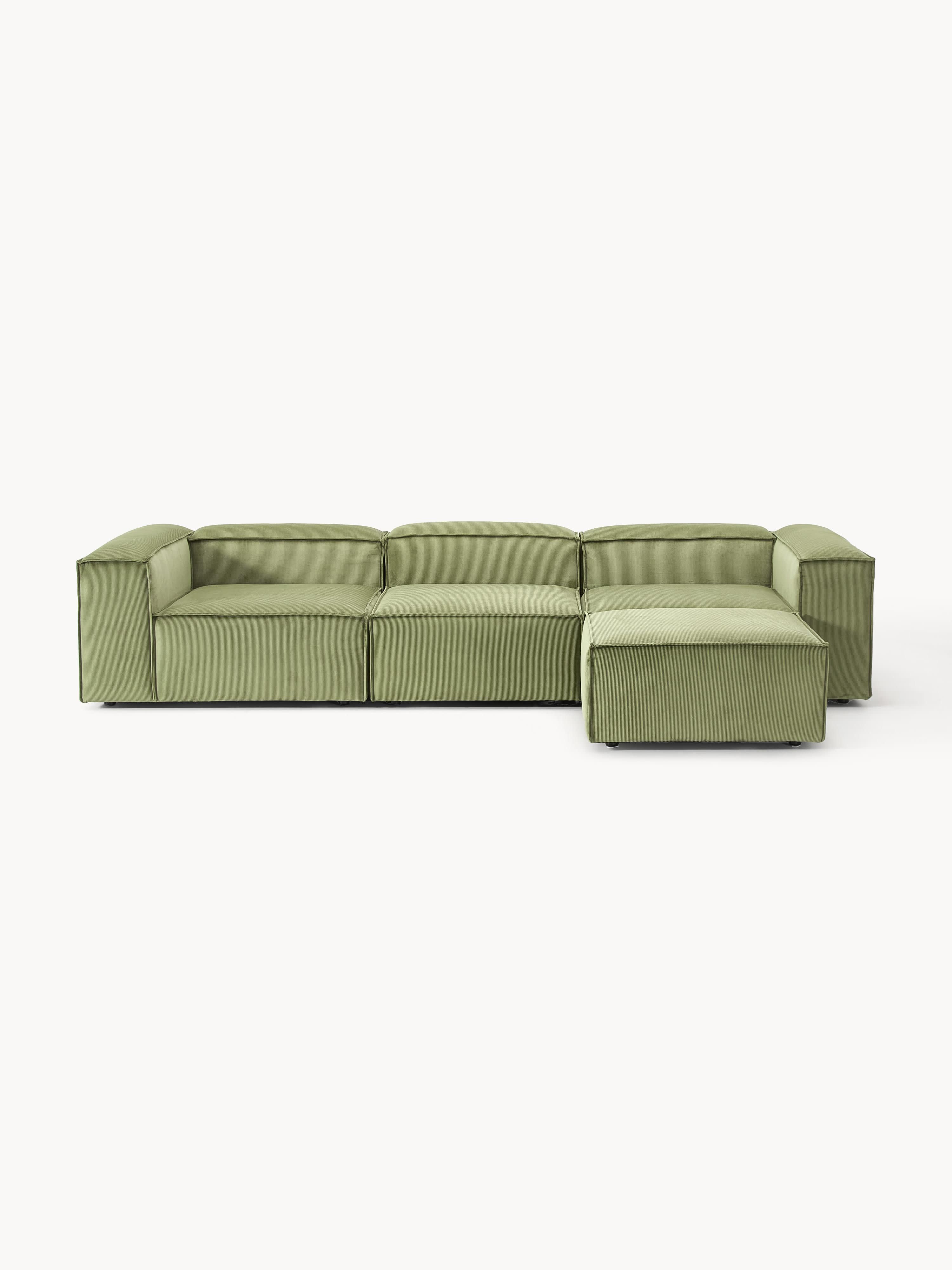 Gallery image 1 - Corduroy Modular Sofa Lennon (4-seater) with Ottoman (left/right)