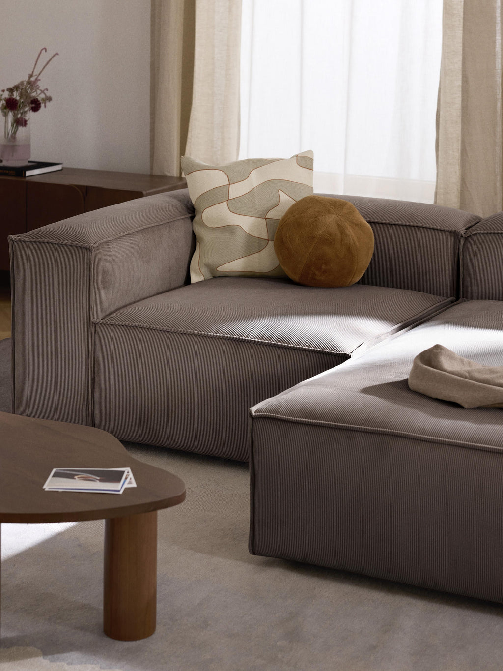 Lennon Corduroy Modular Corner Sofa (3-seater)