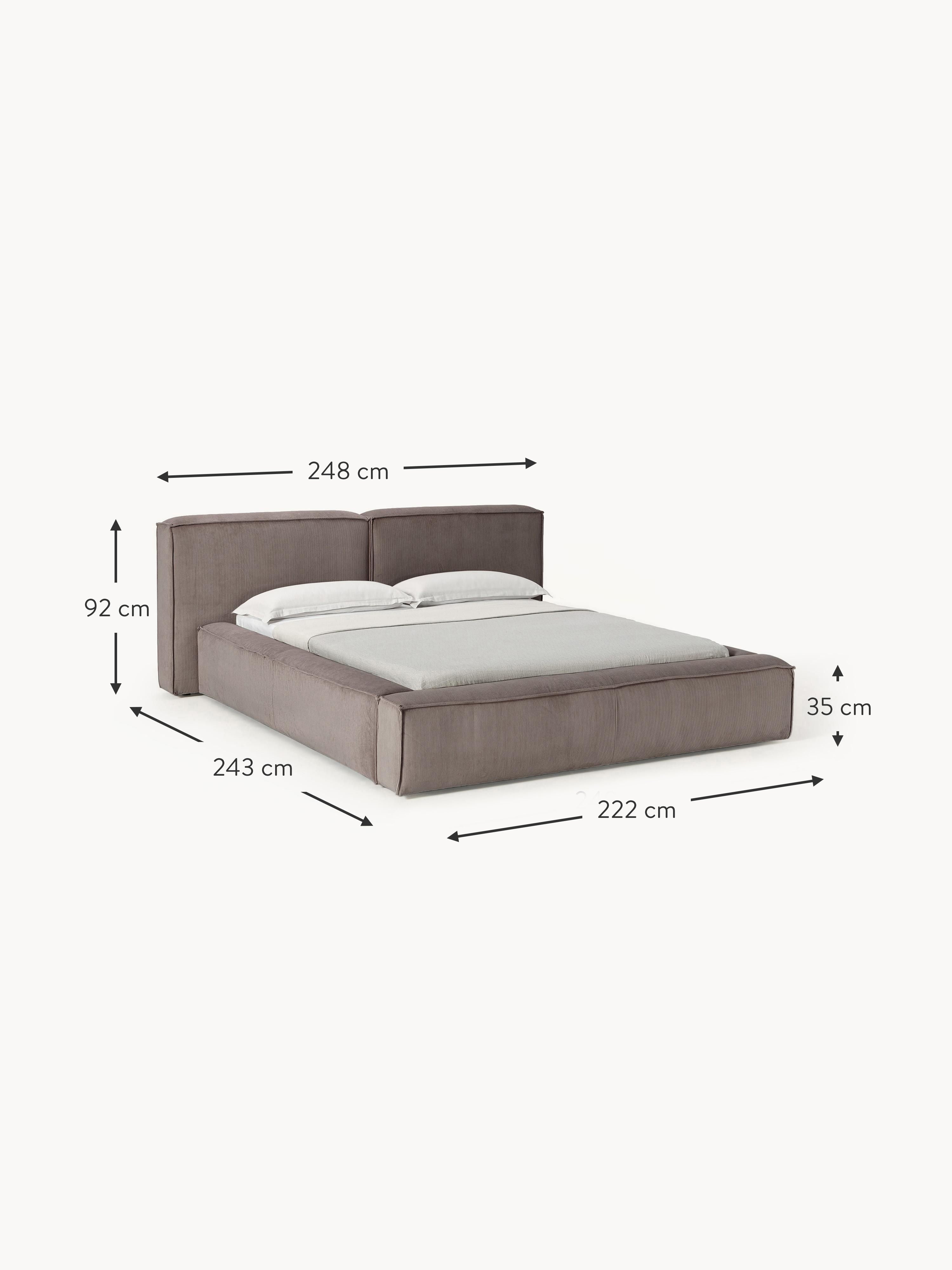 Lennon Upholstered Corduroy Bed with Storage Space
