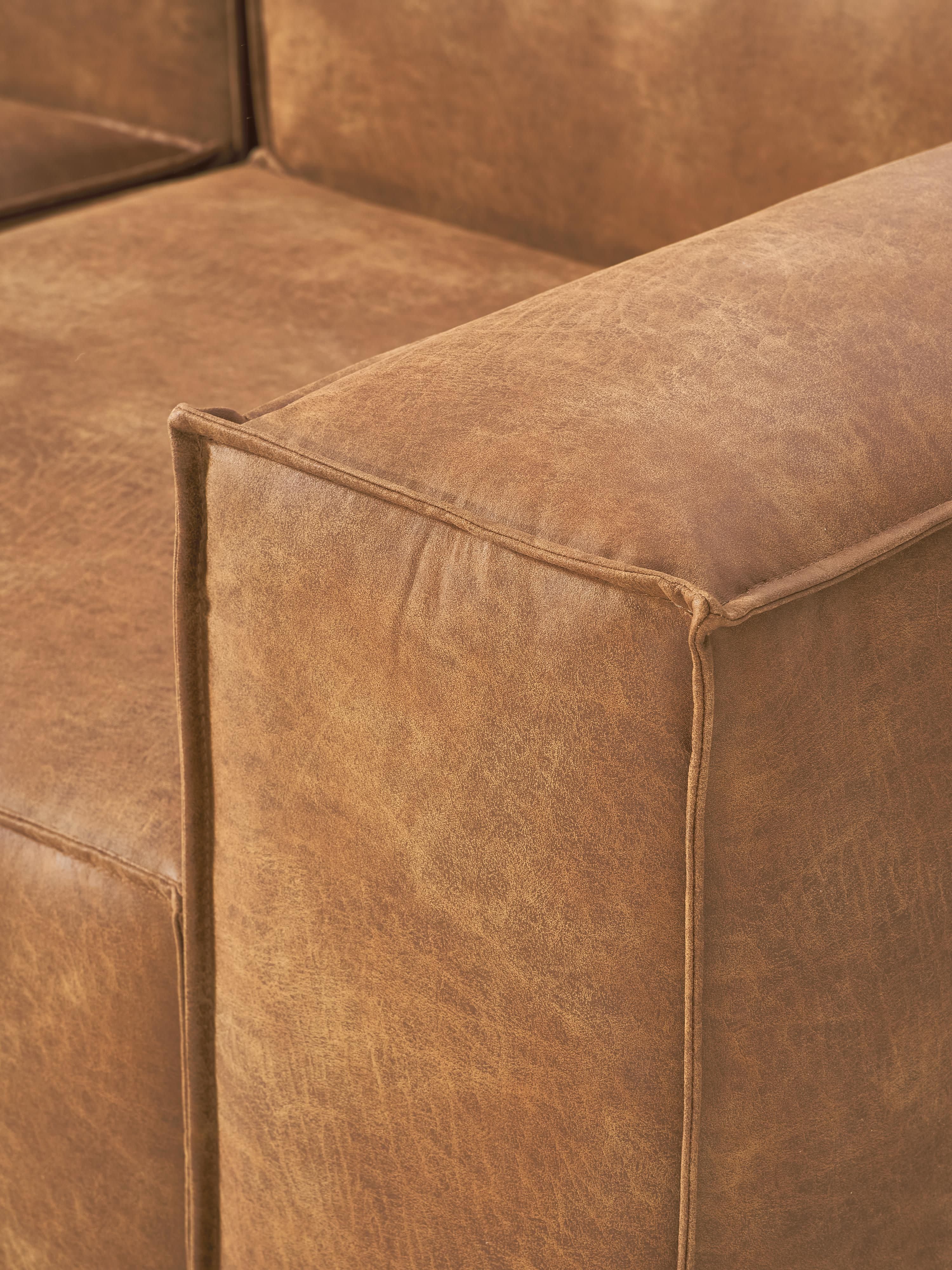 Lennon Modular Leather Corner Sofa (4-seater)