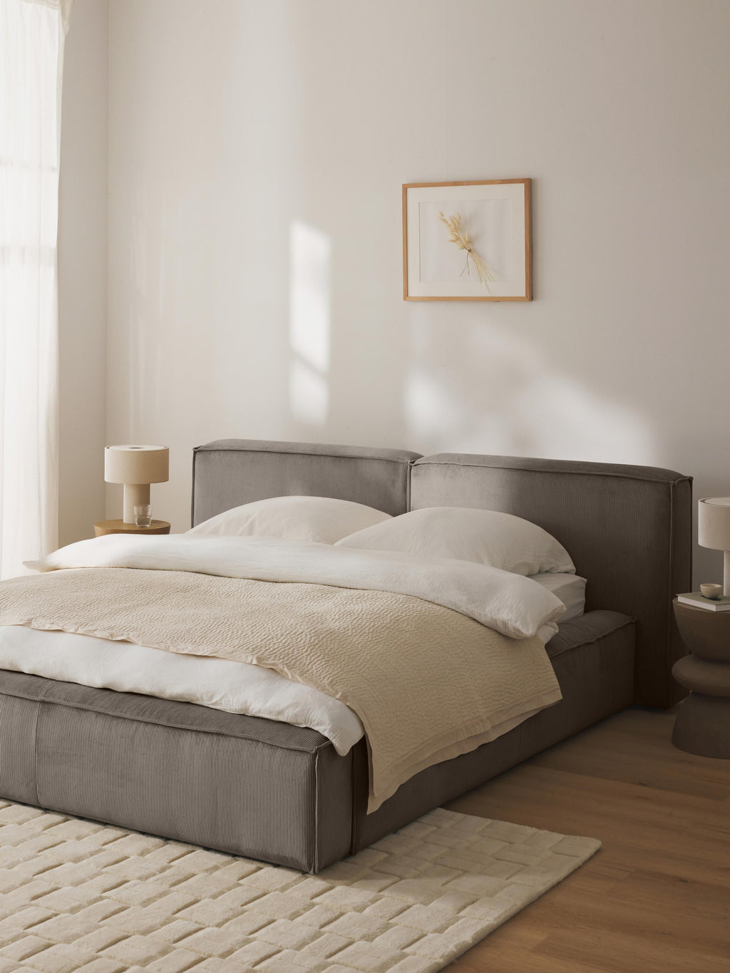 Lennon Upholstered Corduroy Bed