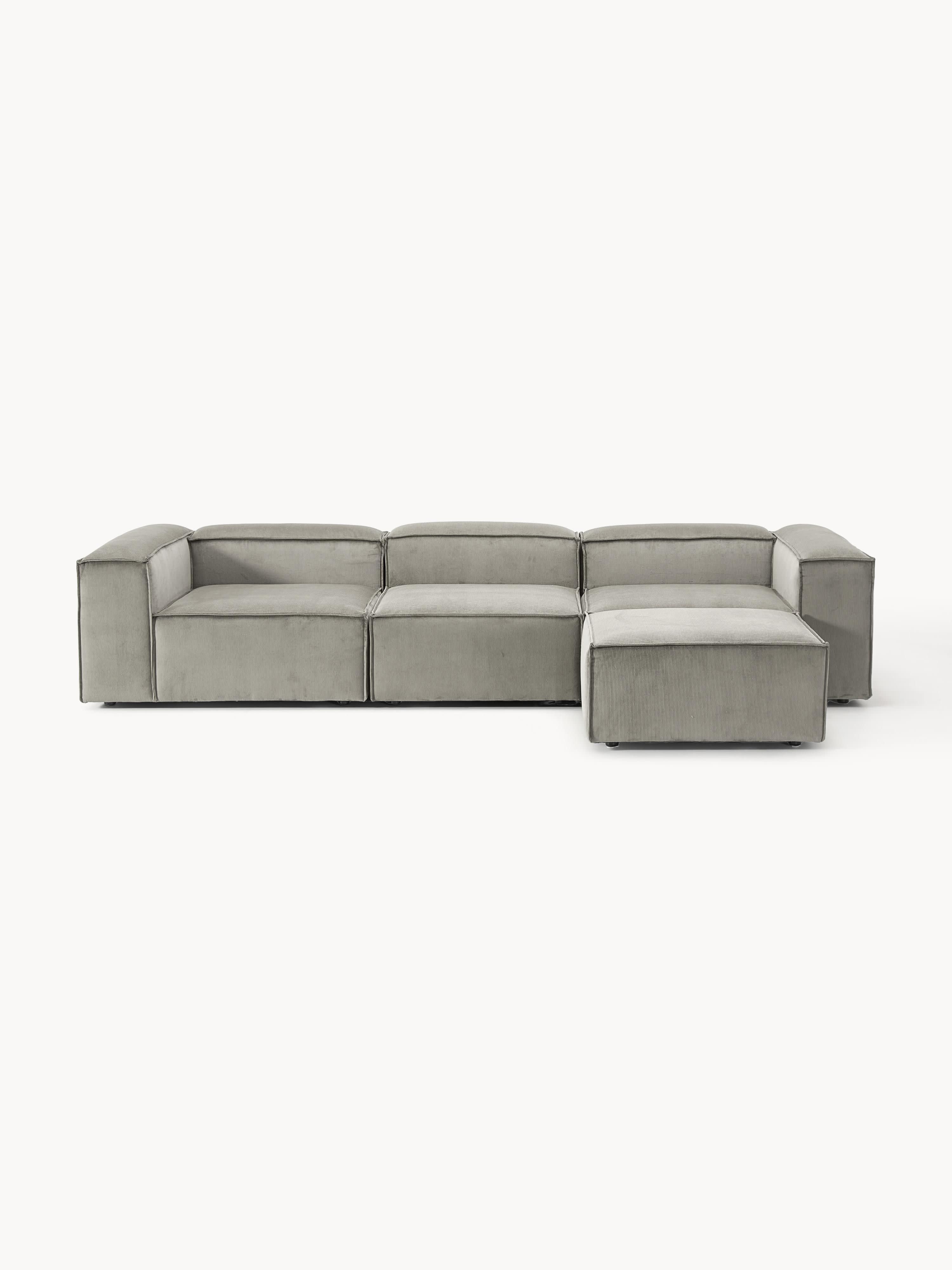 Lennon Corduroy Modular Sofa (4-seater) with Ottoman (left/right)