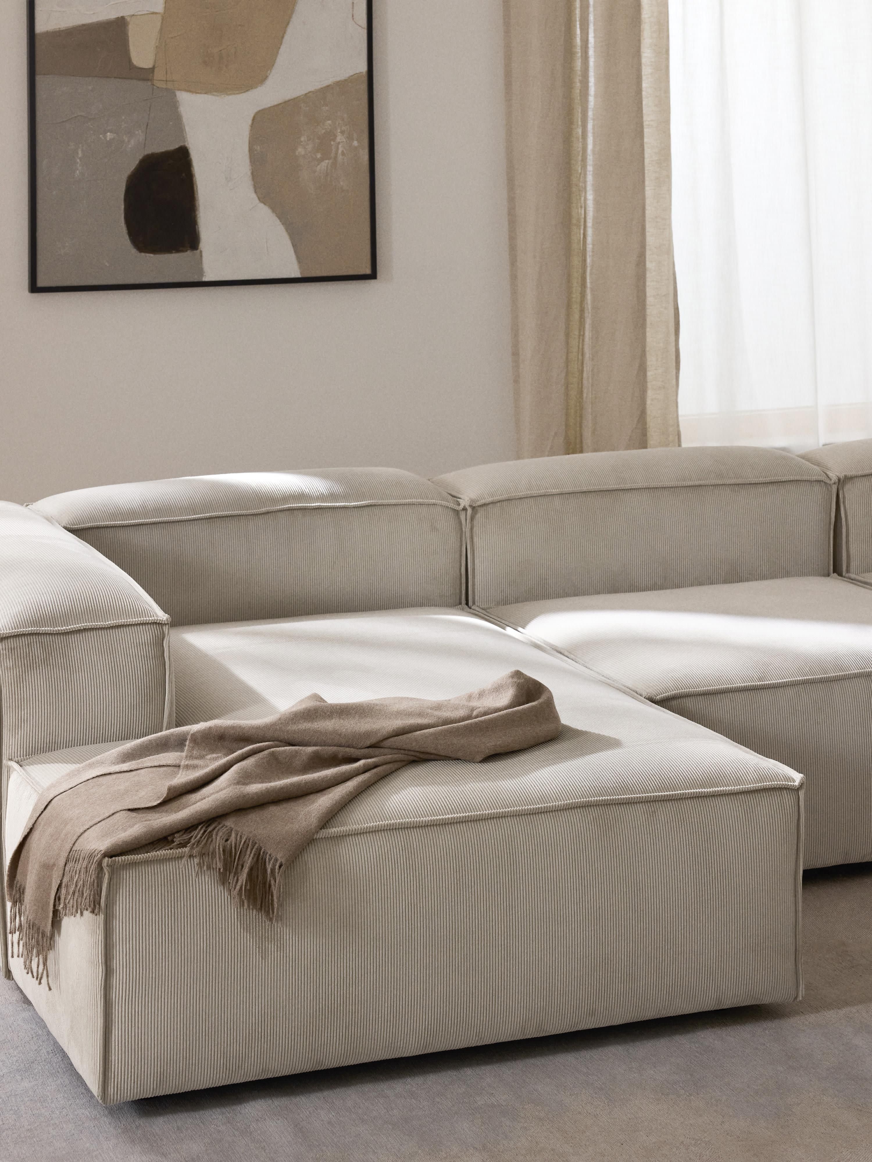 Lennon Corduroy Modular Corner Sofa (4-seater)