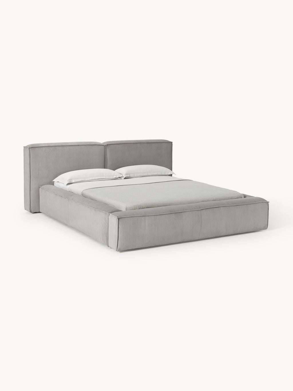 Gallery image 1 - Upholstered Corduroy Bed Lennon with Storage Space