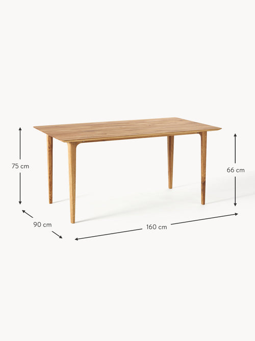 Archie Oak Wood Dining Table, in various sizes