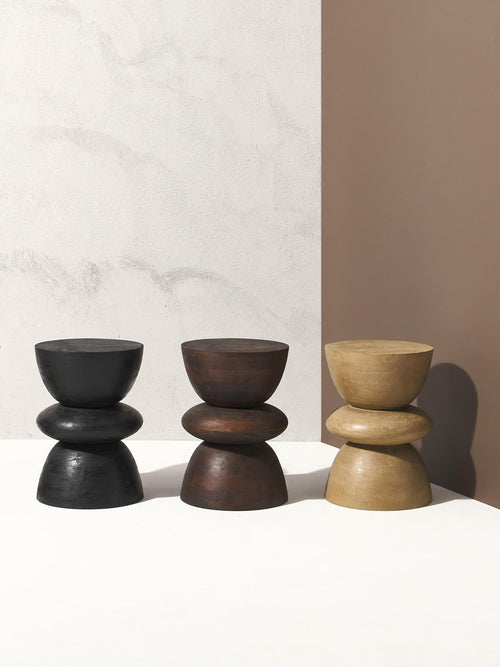Benno Round Mango Wood Side Table