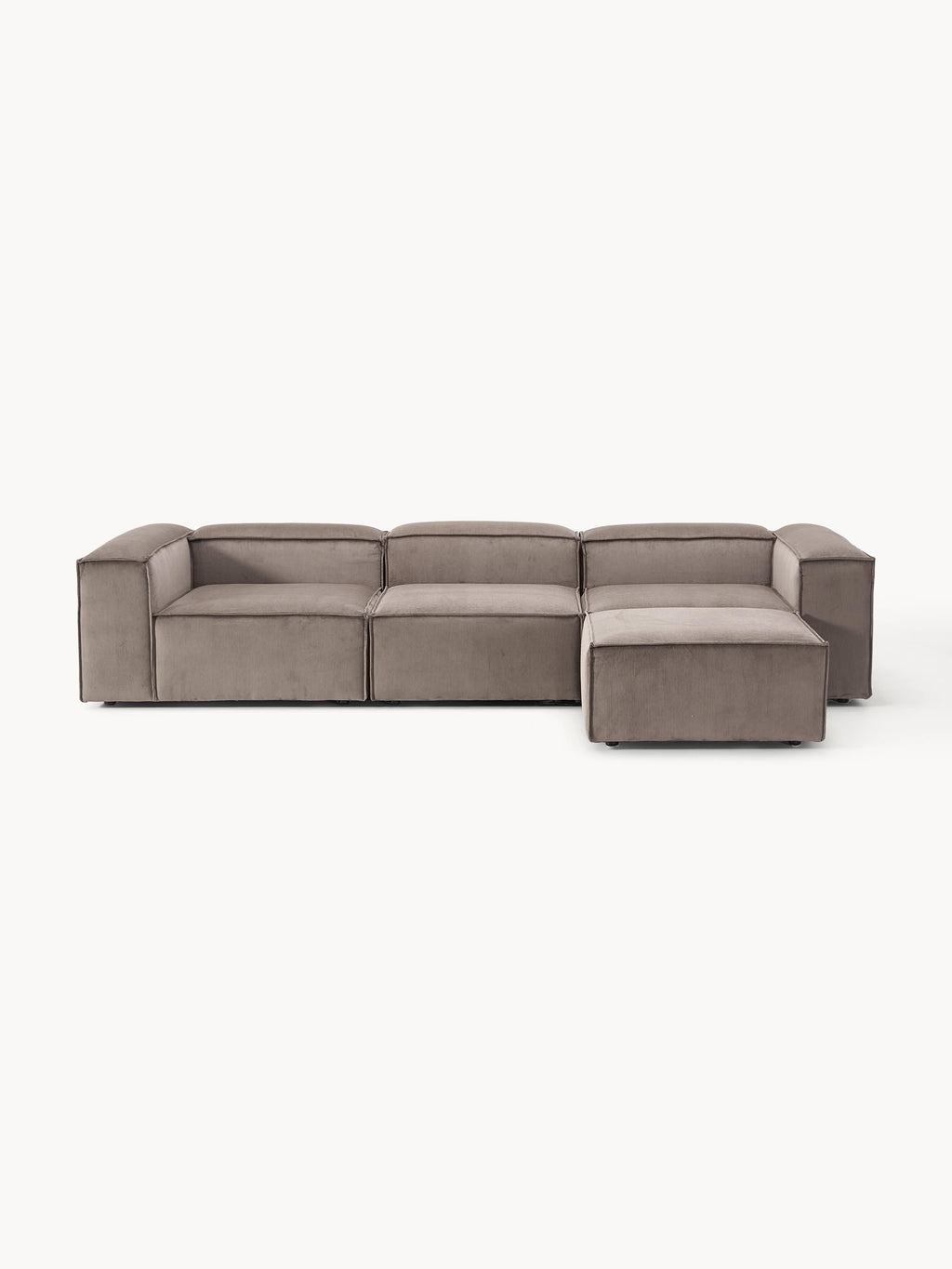 Gallery image 1 - Corduroy Modular Sofa Lennon (4-seater) with Ottoman (left/right)