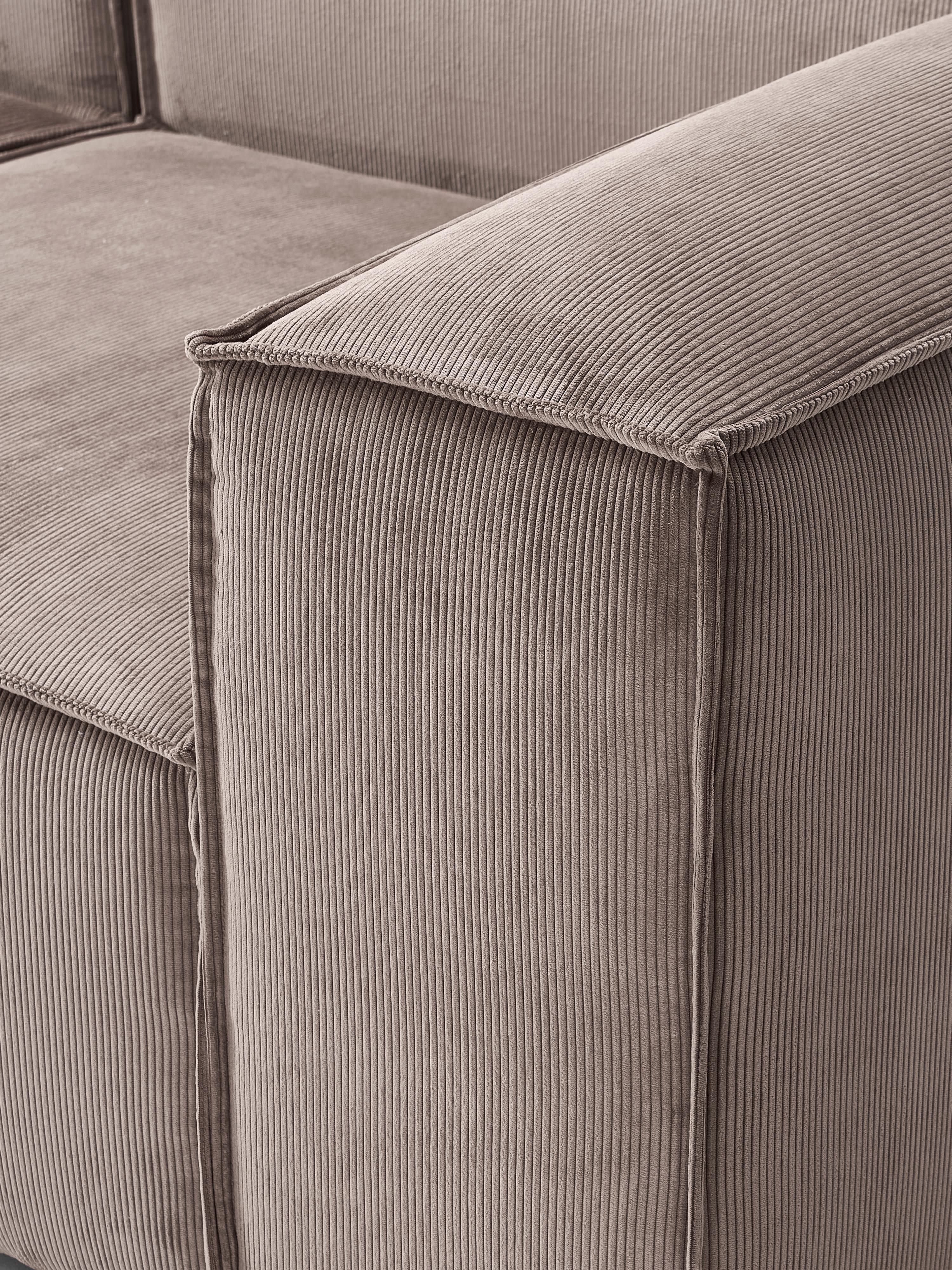 Lennon Corduroy Modular Sofa (4-seater) with Ottoman (left/right)