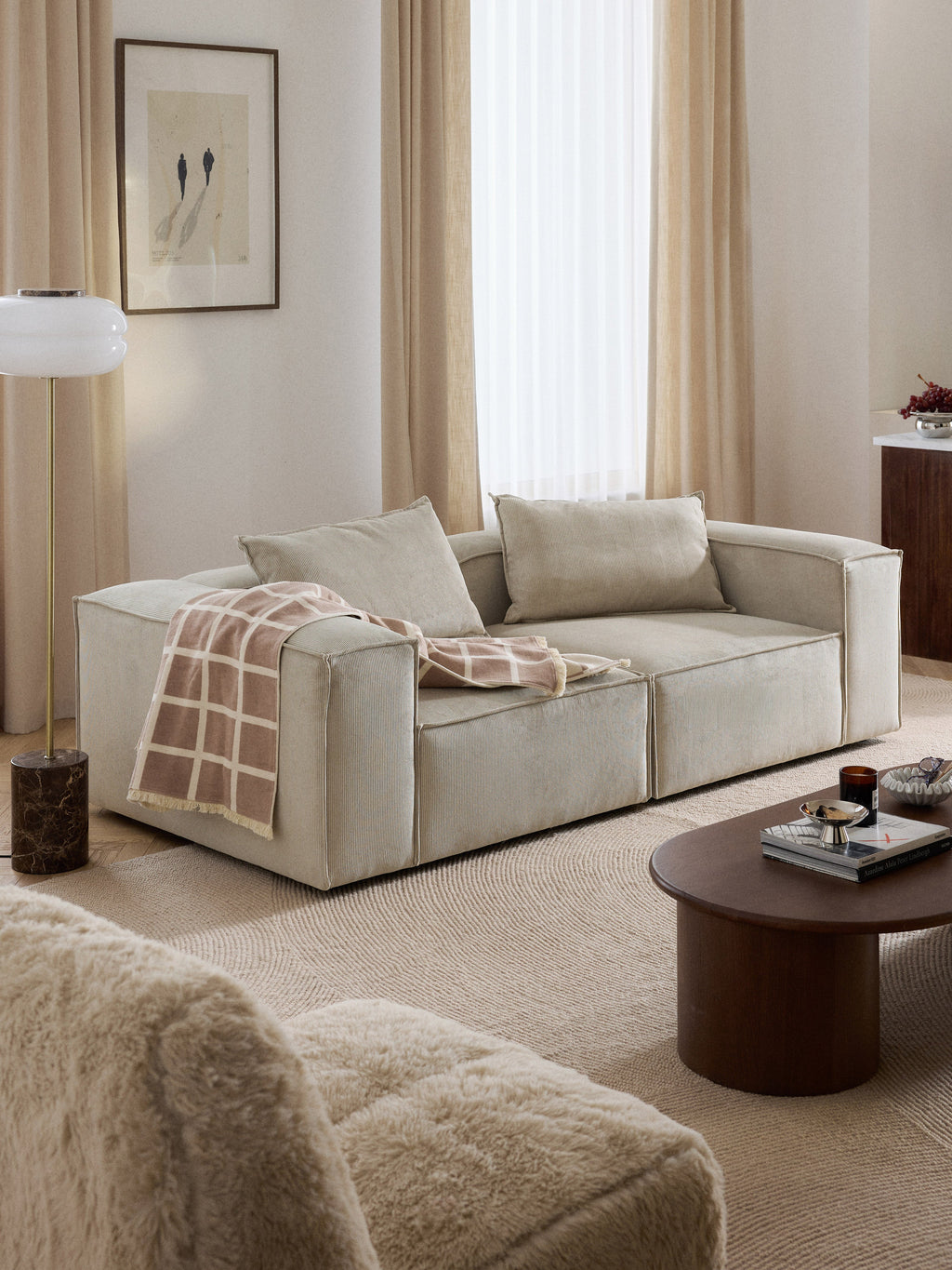 Lennon Corduroy Modular Sofa (3-seater)
