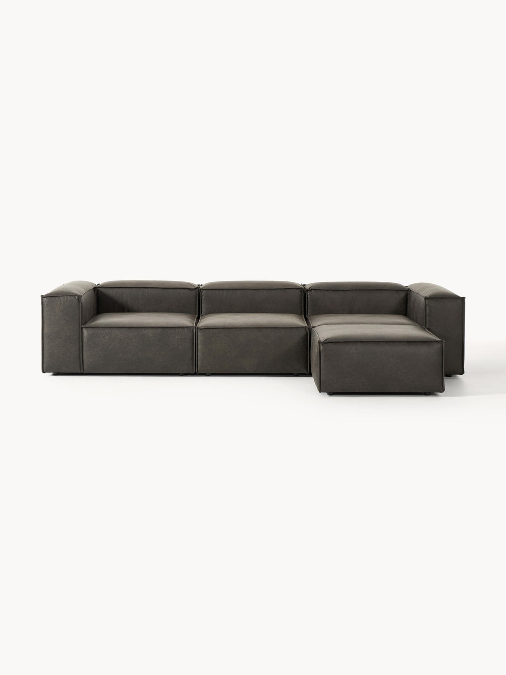 Lennon Modular Leather Sofa (4-seater) with Ottoman (left/right)
