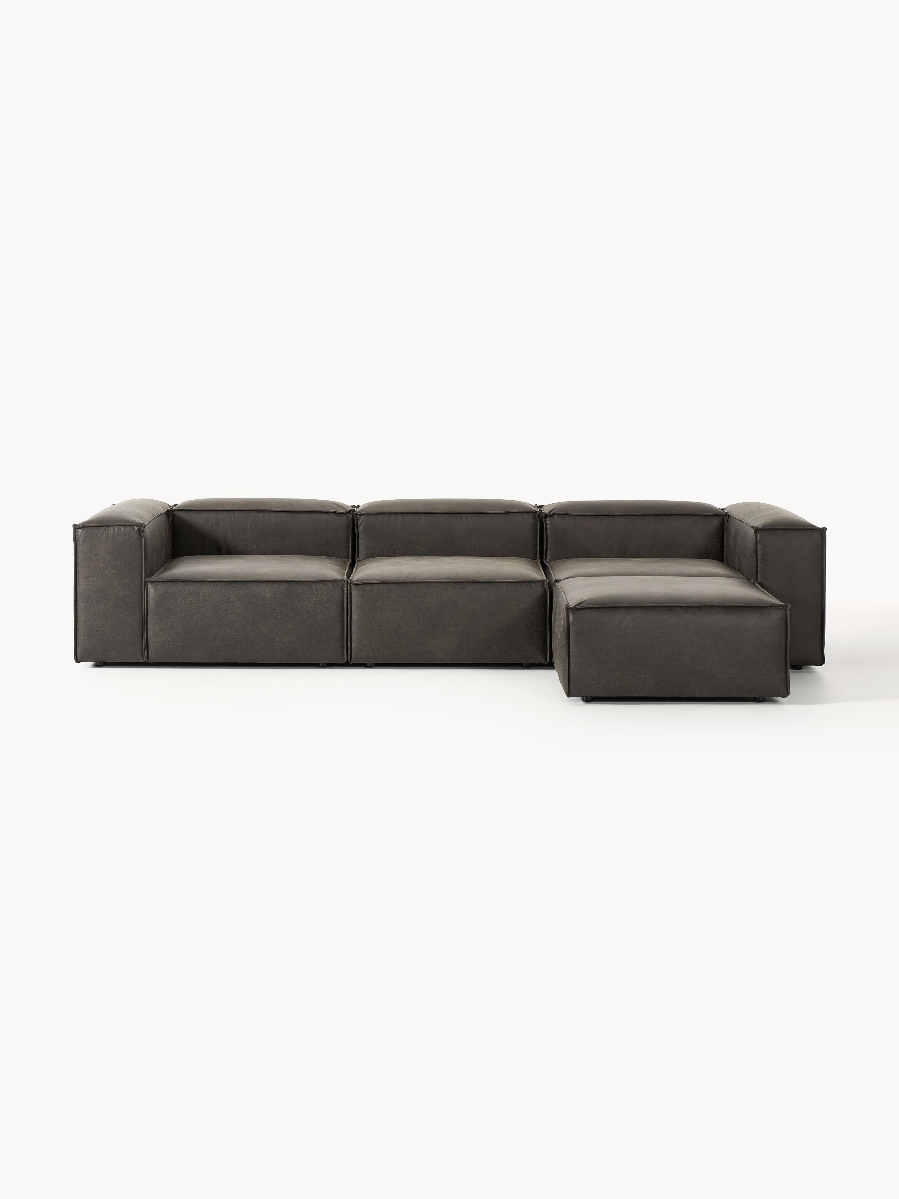 Lennon Modular Leather Sofa (4-seater) with Ottoman (left/right)