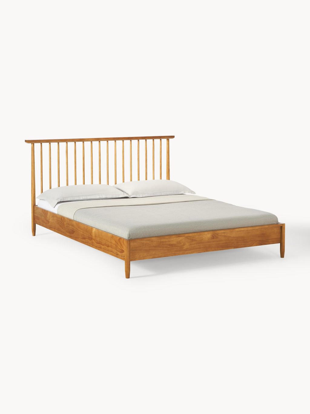 Windsor Pine Wood Bed with Headboard