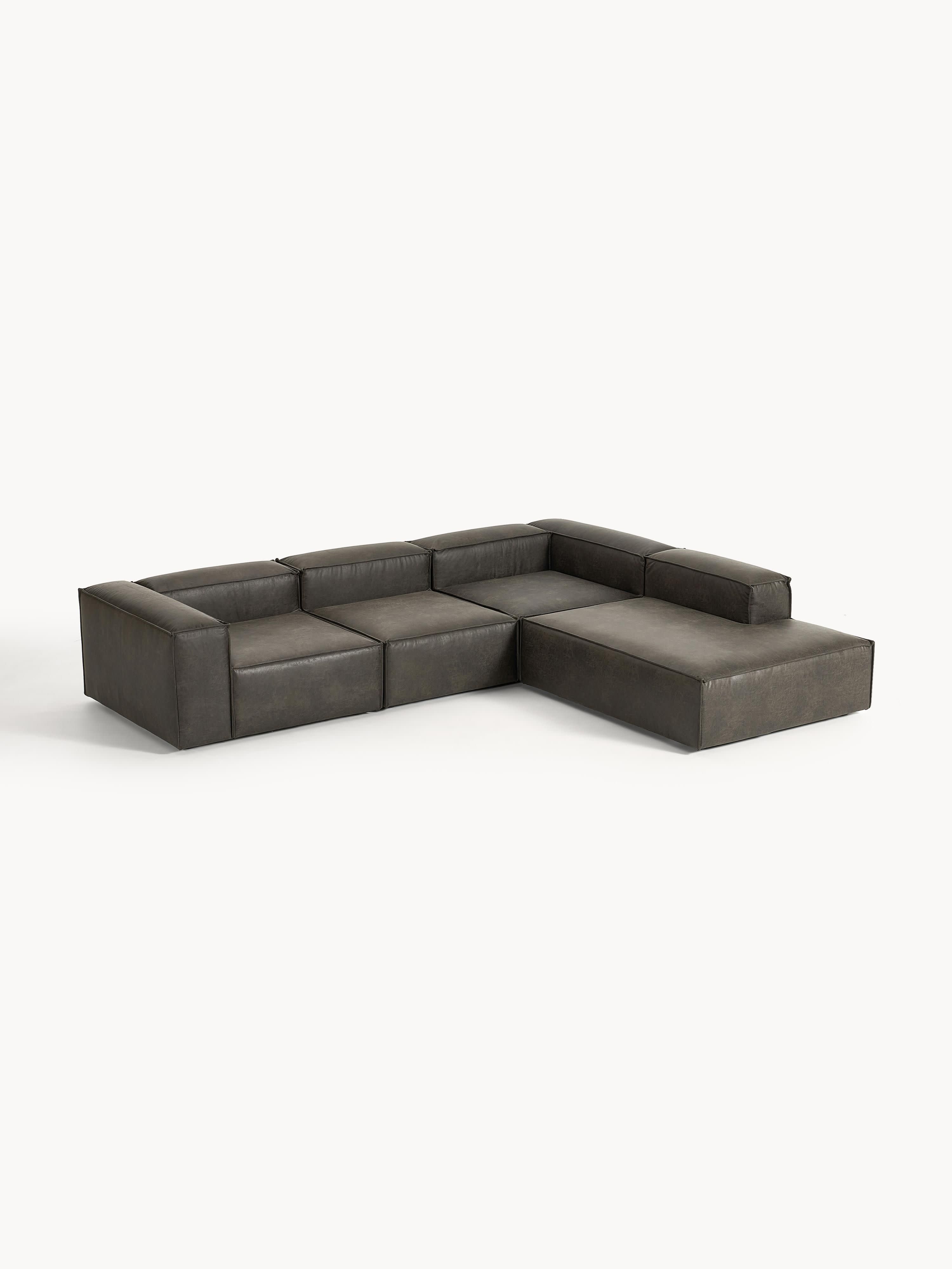 Lennon Modular Leather Corner Sofa (4-seater)