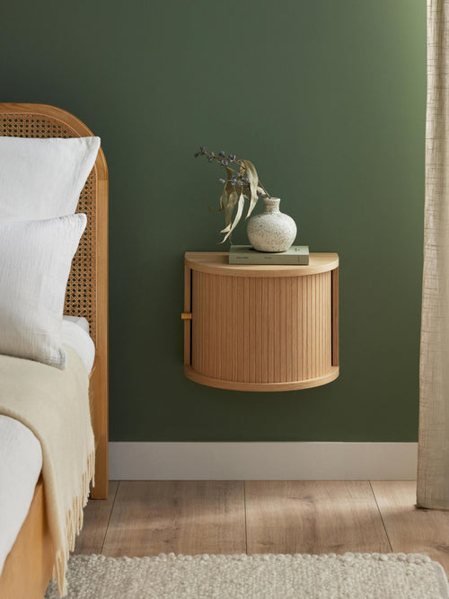 Calary Wall-Mounted Bedside Table with Fluted Front