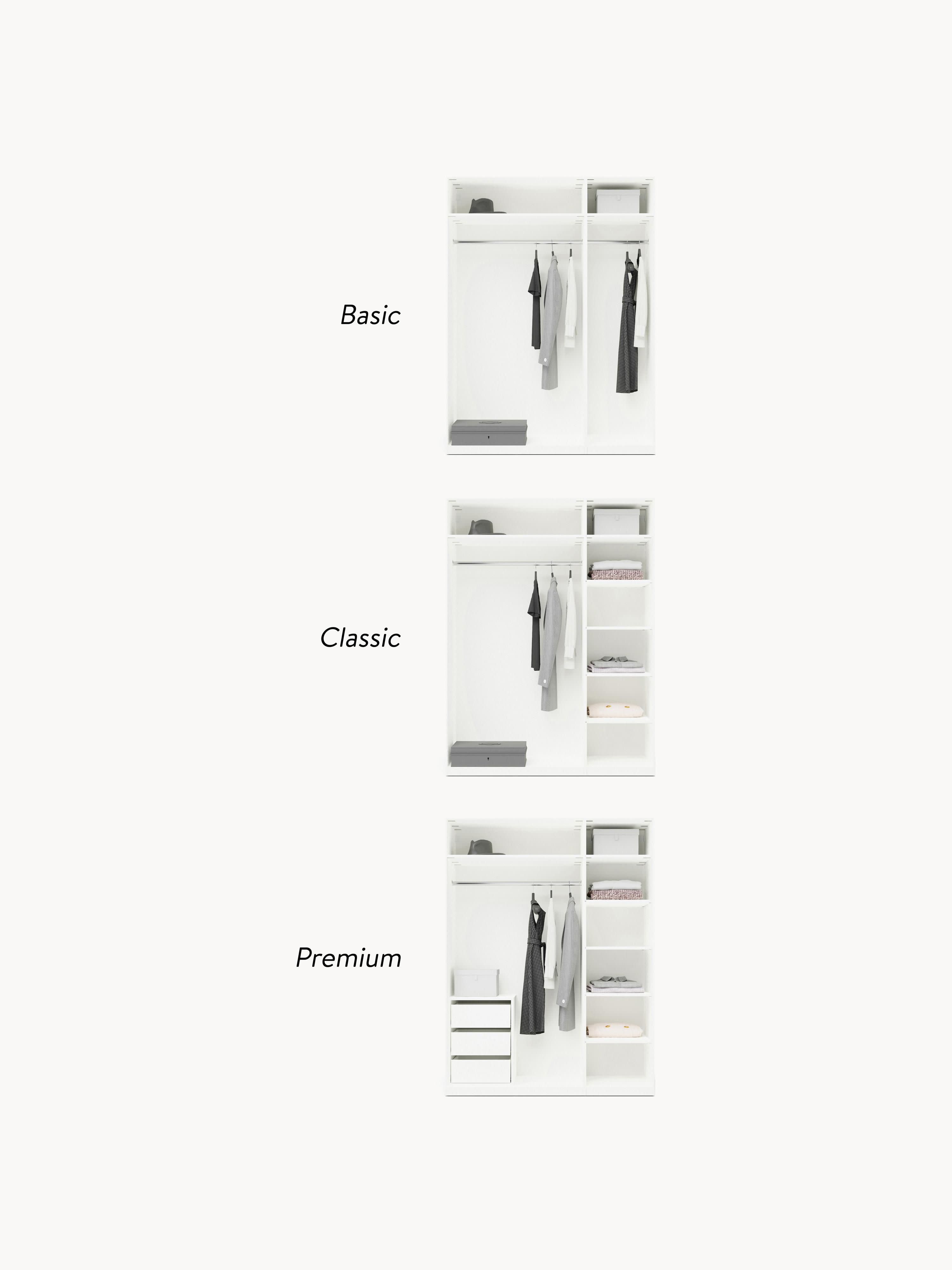Leon Modular Hinged Door Wardrobe, 150 cm Wide, in various sizes