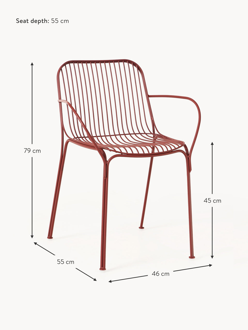 Hiray Garden Dining Chair with Armrests