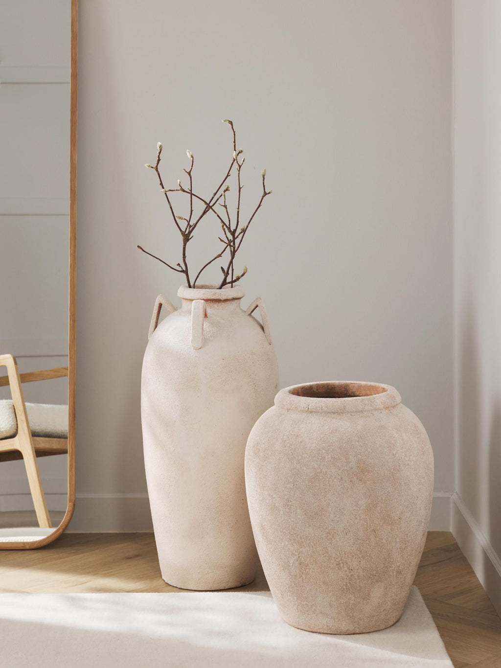 Leana Floor Vase with Sand Finish, H 50 cm