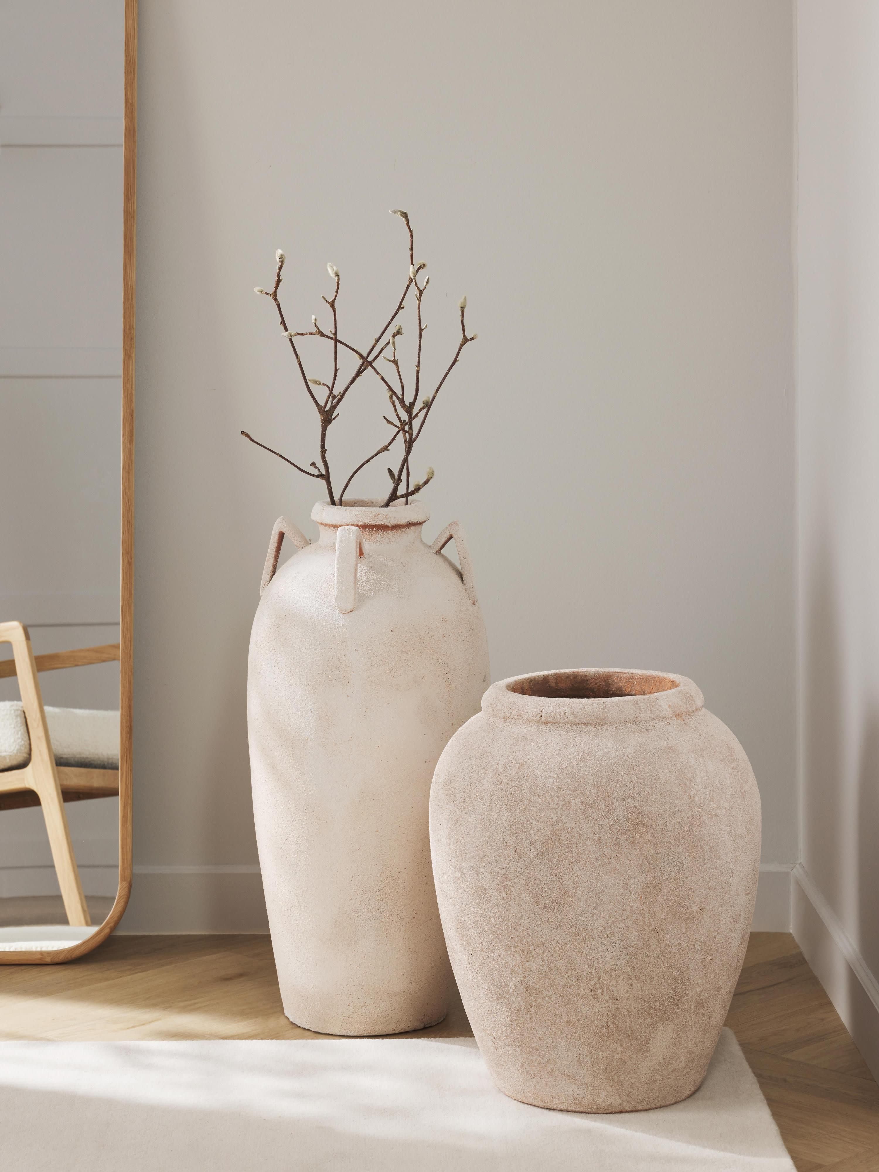 Leana Floor Vase with Sand Finish, H 50 cm