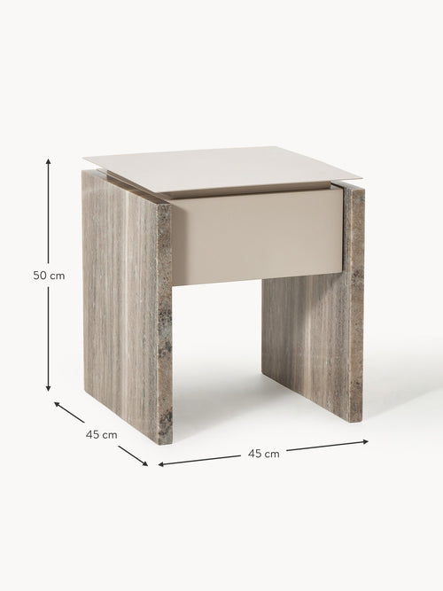 Bruce Marble and Metal Bedside Table