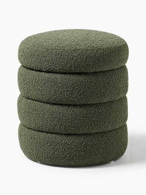 Gallery image 1 - Bouclé Upholstered Stool Alto with Storage Space