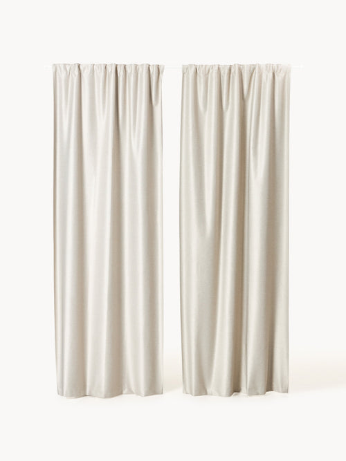 Asher Blackout Multi-Band Curtains, Set of 2, W 140 cm