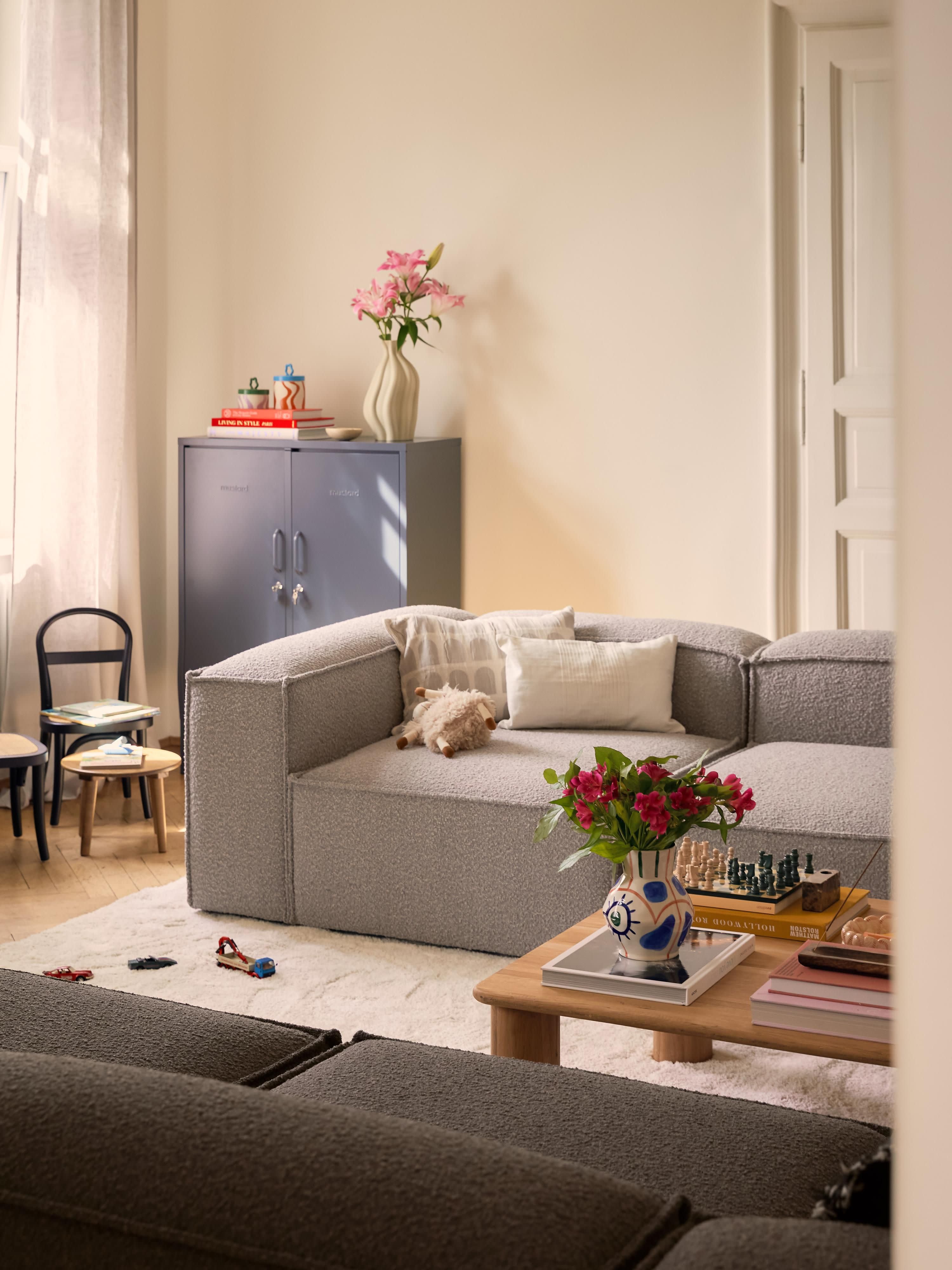 Lennon Bouclé Modular Sofa (4-seater)