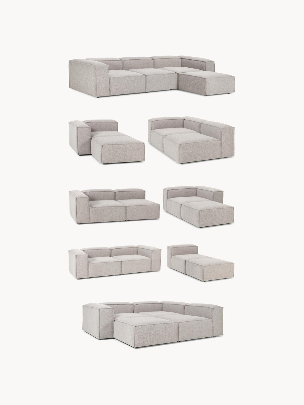 Lennon Bouclé Modular Sofa (4-seater)