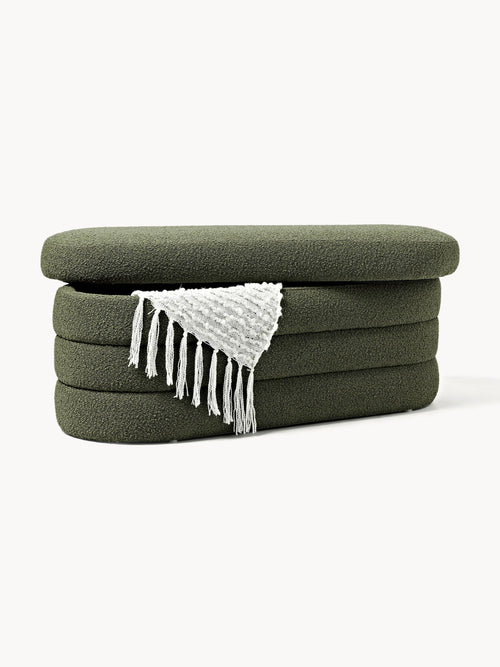 Alto Bouclé Upholstered Bench with Storage Space