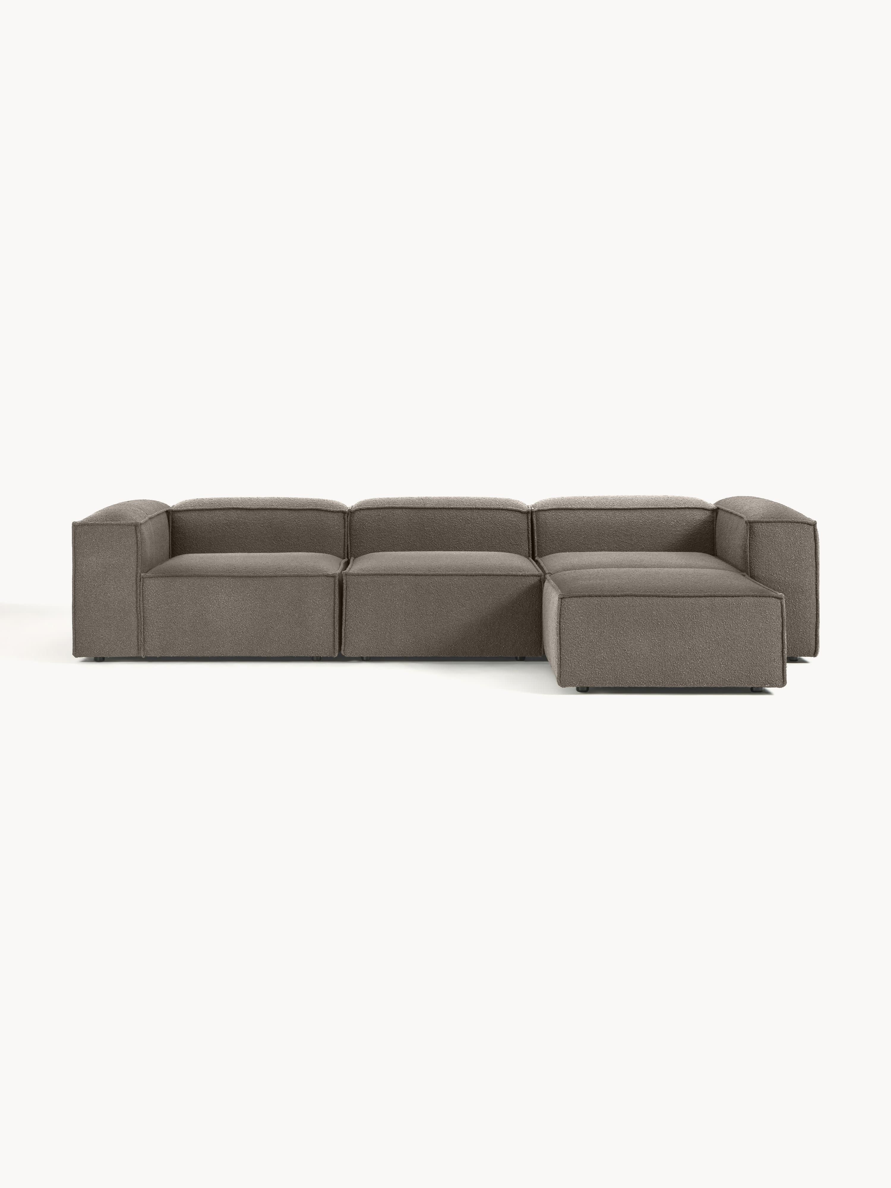 Lennon Bouclé Modular Sofa (4-seater) with Ottoman (left/right)