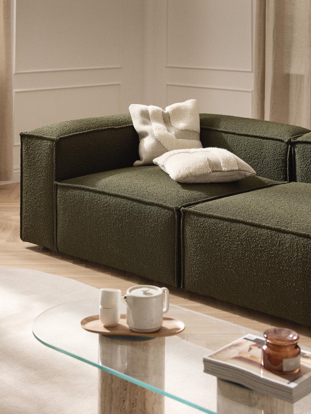 Lennon Bouclé Modular Sofa (4-seater)