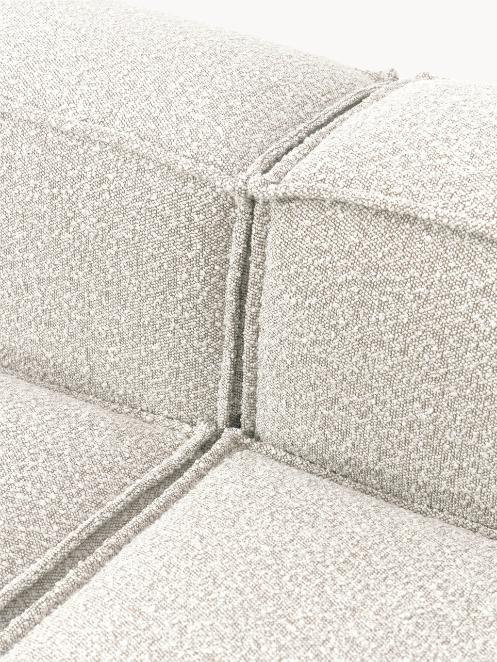 Lennon Bouclé Modular Sofa (4-seater) with Ottoman (left/right)