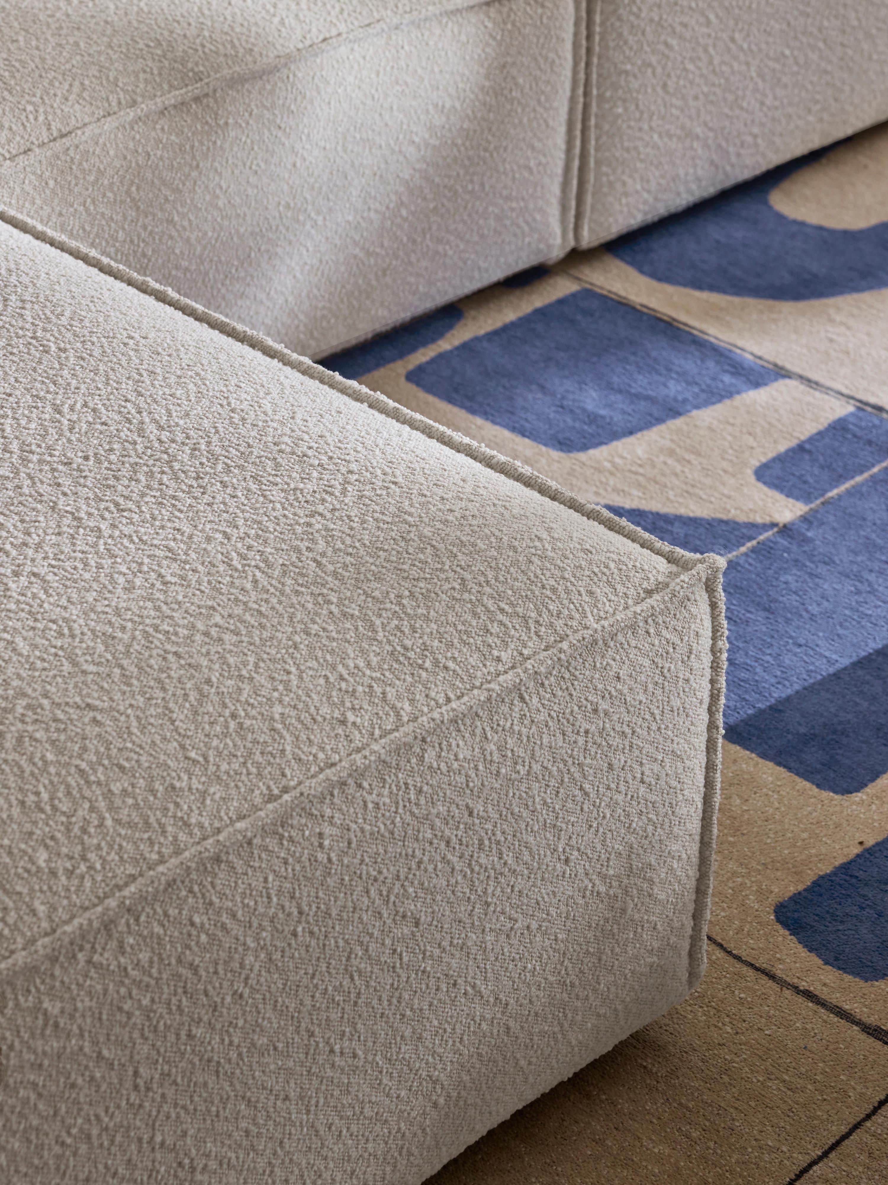 Lennon Bouclé Modular Sofa (4-seater) with Ottoman (left/right)