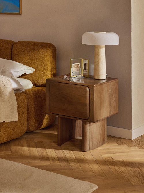 Chandler Oak Wood Bedside Table