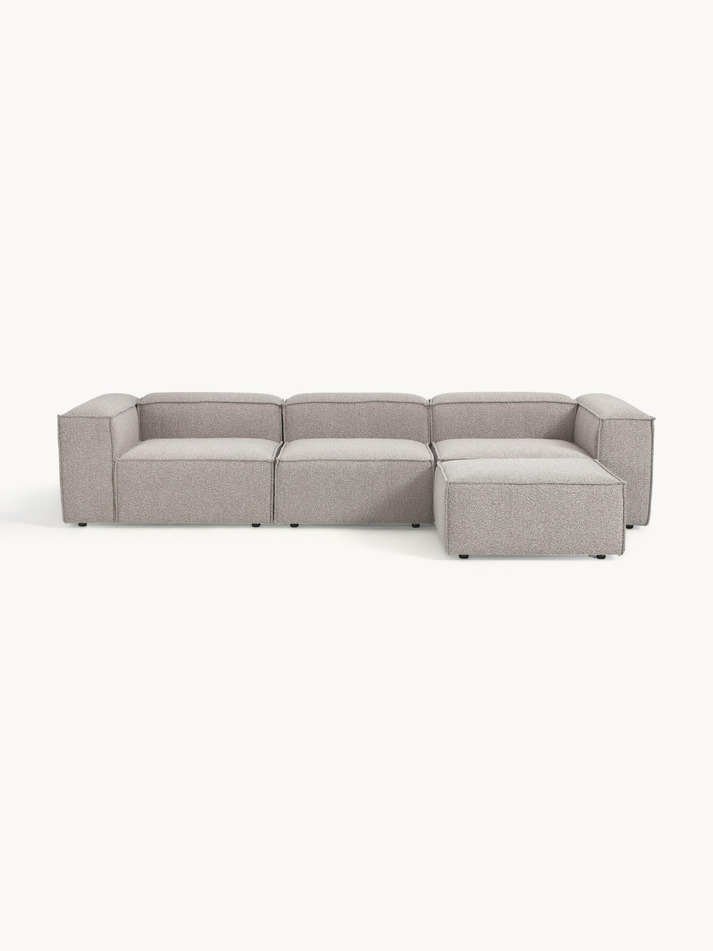 Lennon Bouclé Modular Sofa (4-seater) with Ottoman (left/right)