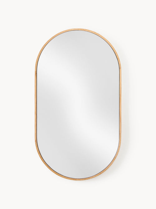 Gallery image 1 - Oval Wall Mirror Avery with Oak Wood Frame