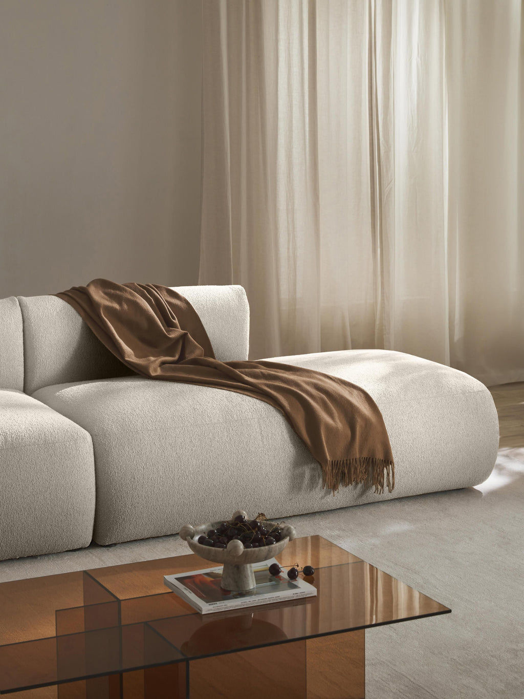 Sofia Modular Bouclé Chaise (4-seater)