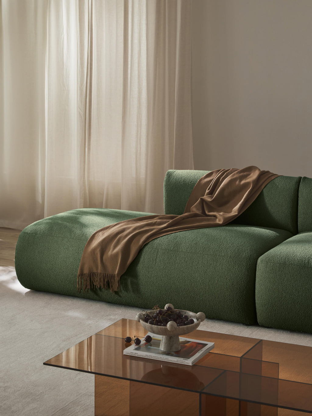 Sofia Modular Bouclé Chaise (4-seater)