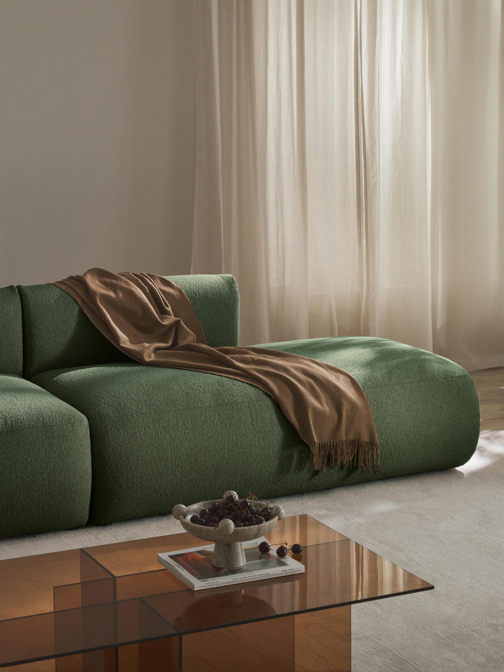 Sofia Modular Bouclé Chaise (4-seater)