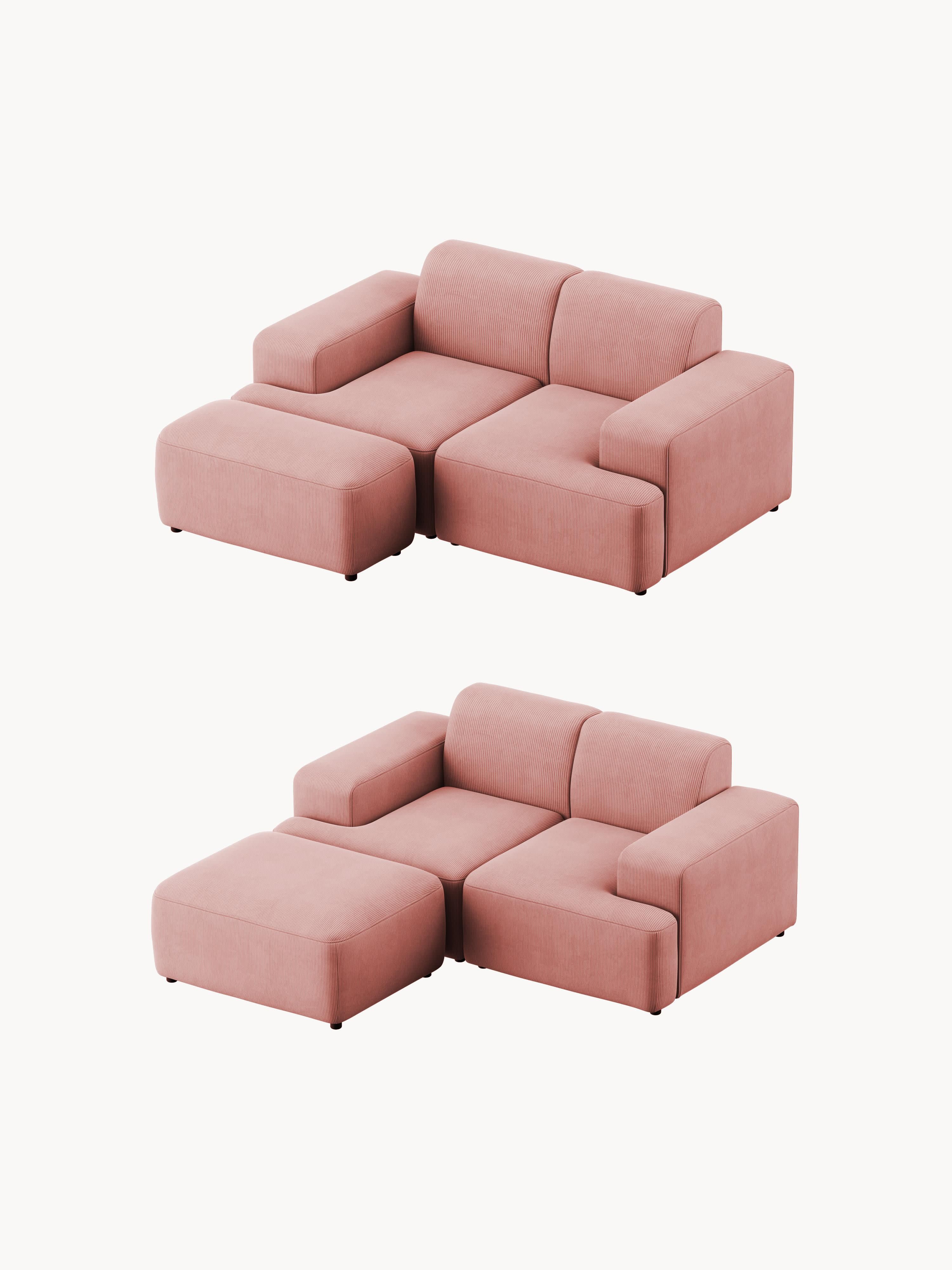 Melva Corduroy Ottoman, W 99 x D 42 cm