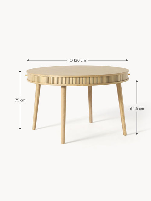Calary Round Dining Table with Storage Space, in various sizes