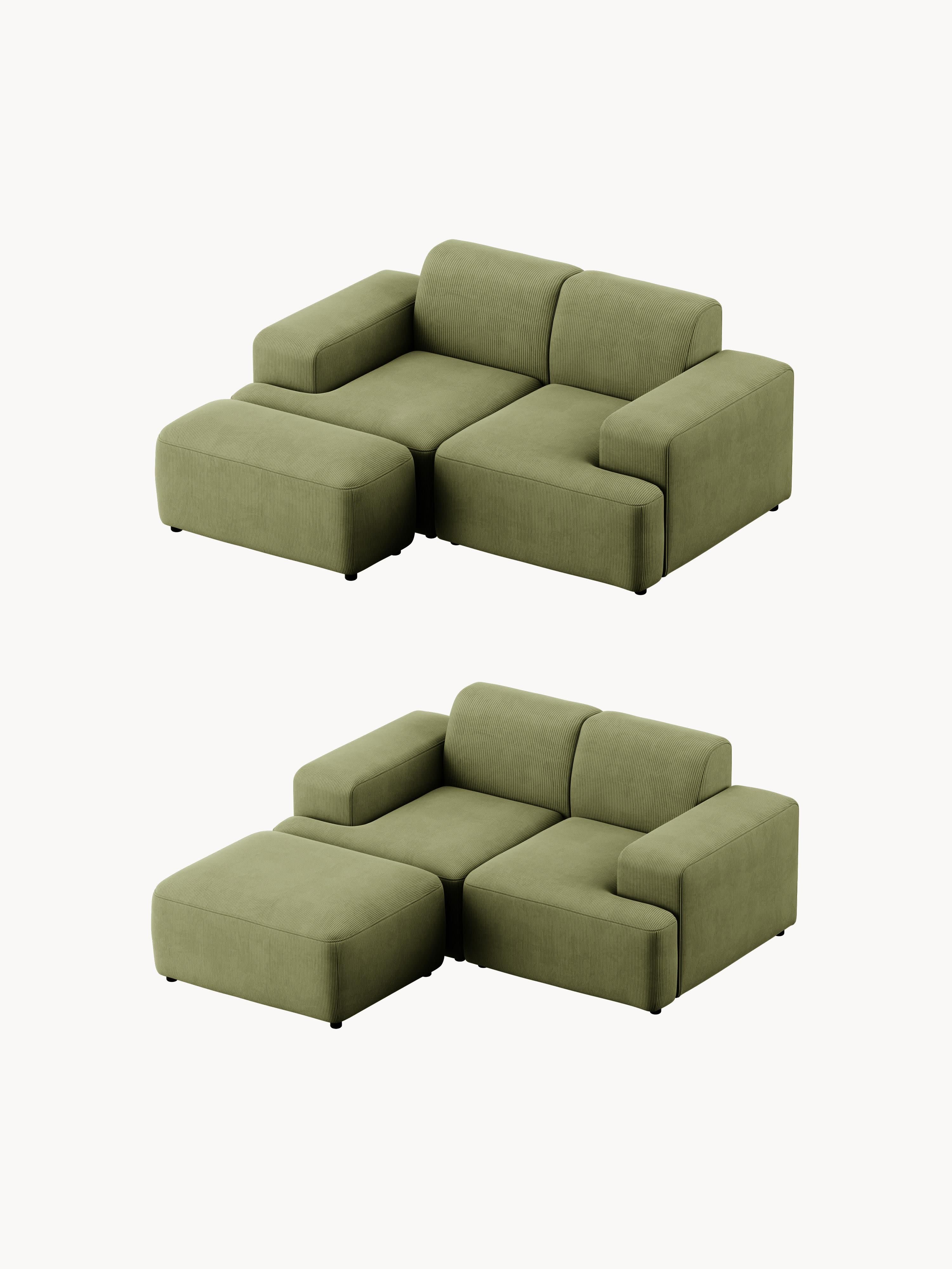 Melva Corduroy Ottoman, W 99 x D 42 cm