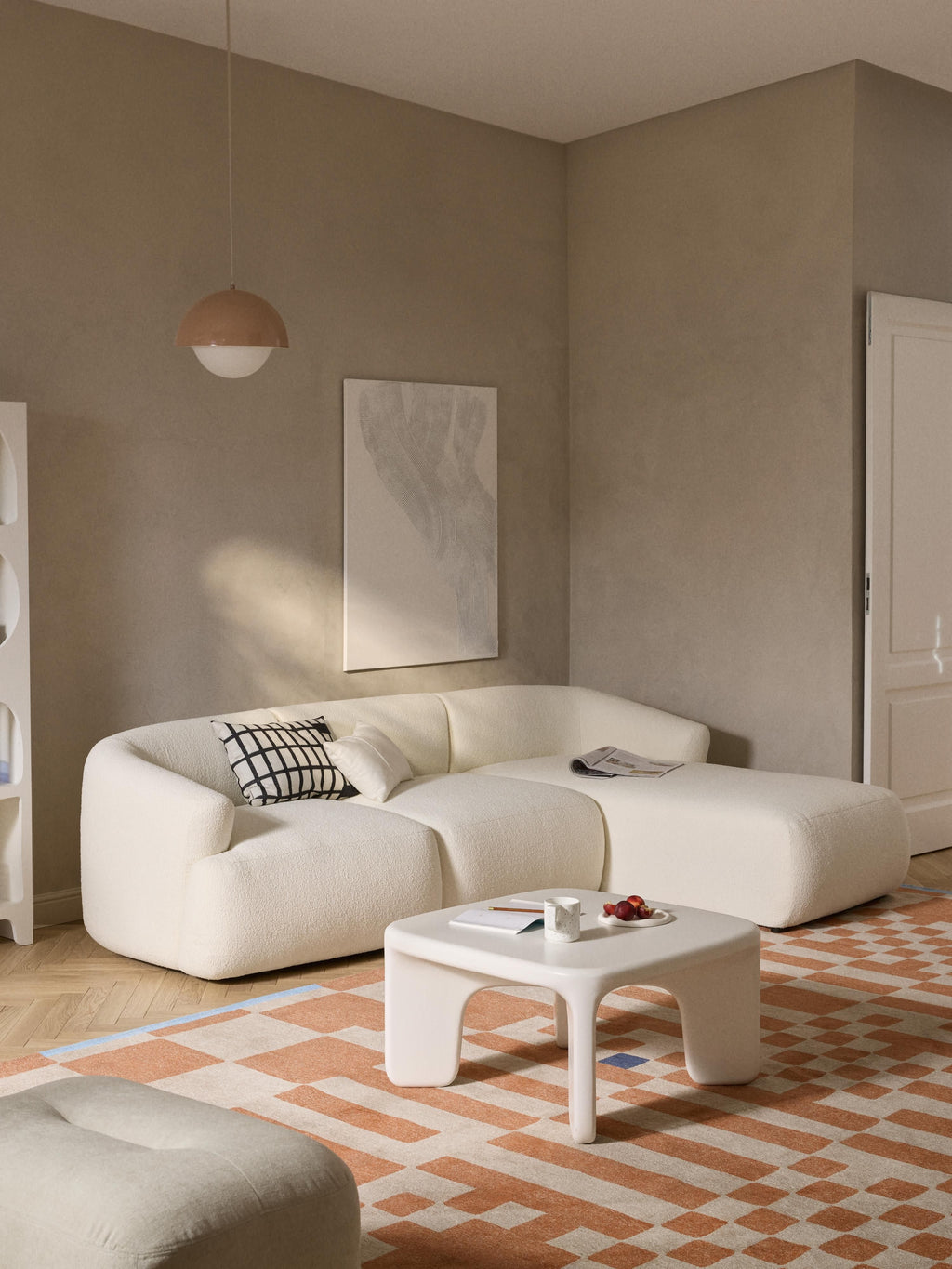 Sofia Modular Bouclé Corner Sofa (4-seater)