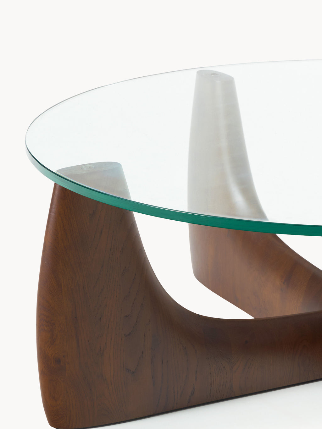 Miya Round Wooden Coffee Table with Glass Top