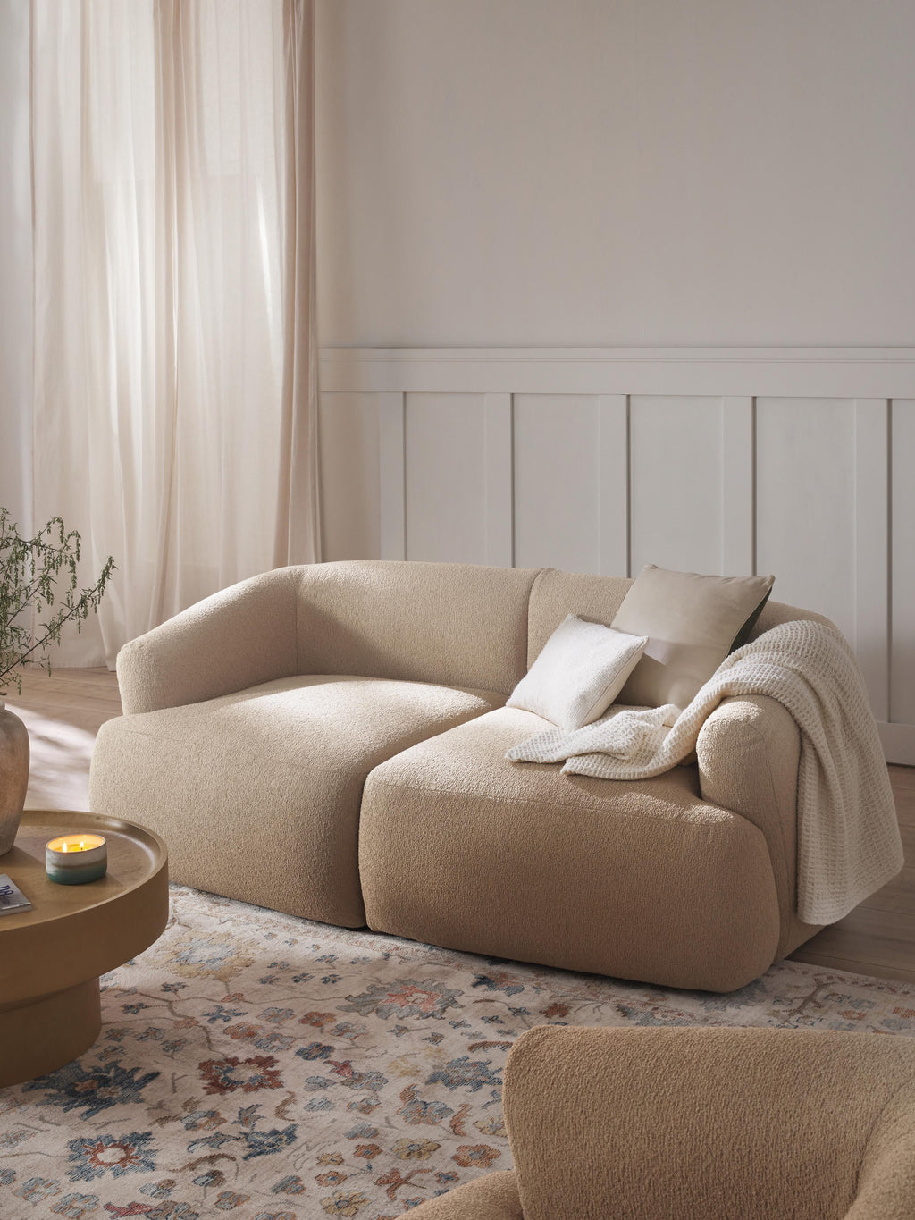 Sofia Modular Bouclé Sofa (2-seater)