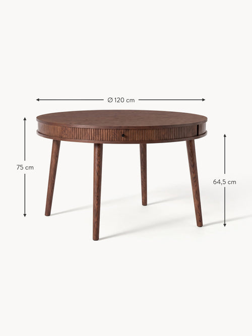 Calary Round Dining Table with Storage Space, in various sizes