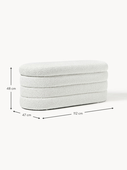 Alto Bouclé Upholstered Bench with Storage Space